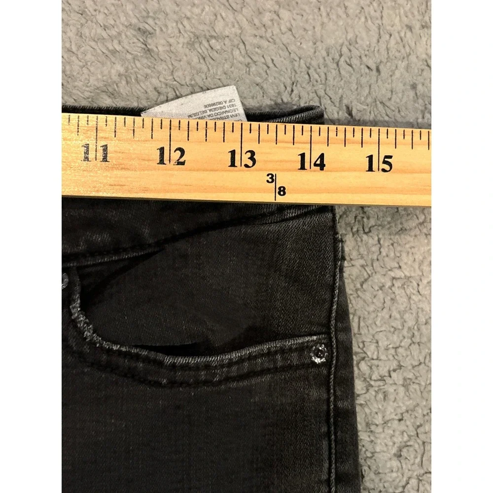 Levis 711 Skinny Jeans Womens 29 Faded Black Distressed Ripped Mid Rise Denim